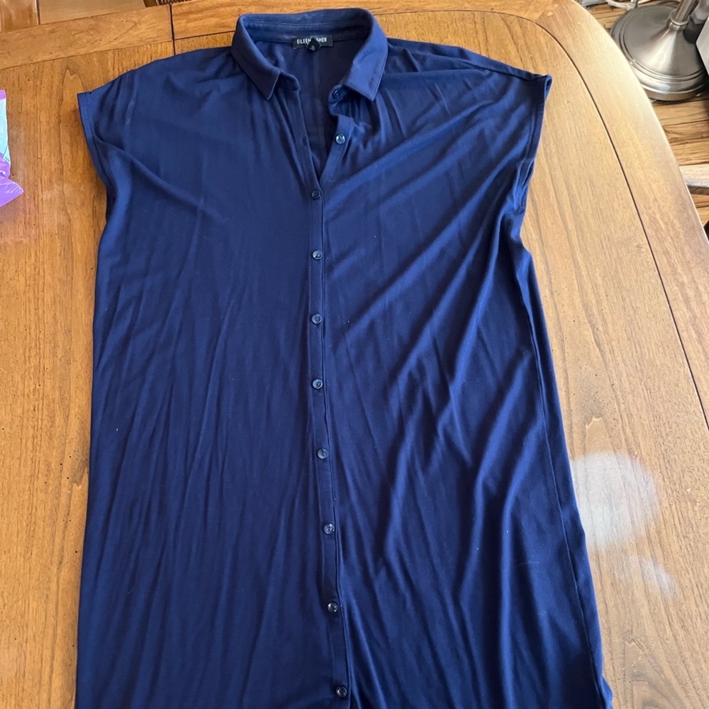 Eileen Fisher Midnight Blue Shirt Dress